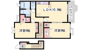 上郡駅 徒歩10分 2階の物件間取画像